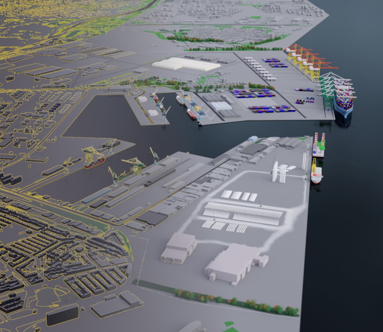 3D visualisation of a port