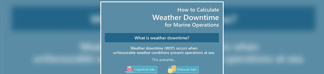 A preview of an infographic "How to Calculate Weather Downtime for Marine Operations"