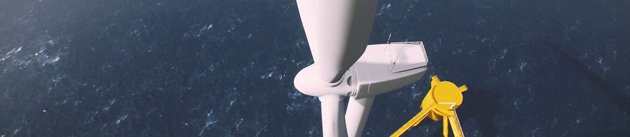 offshore wind turbine birds eye view