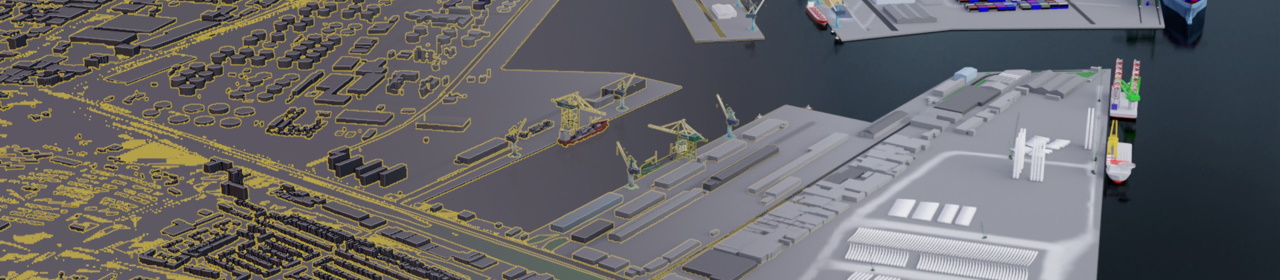 3d visualisation of a port